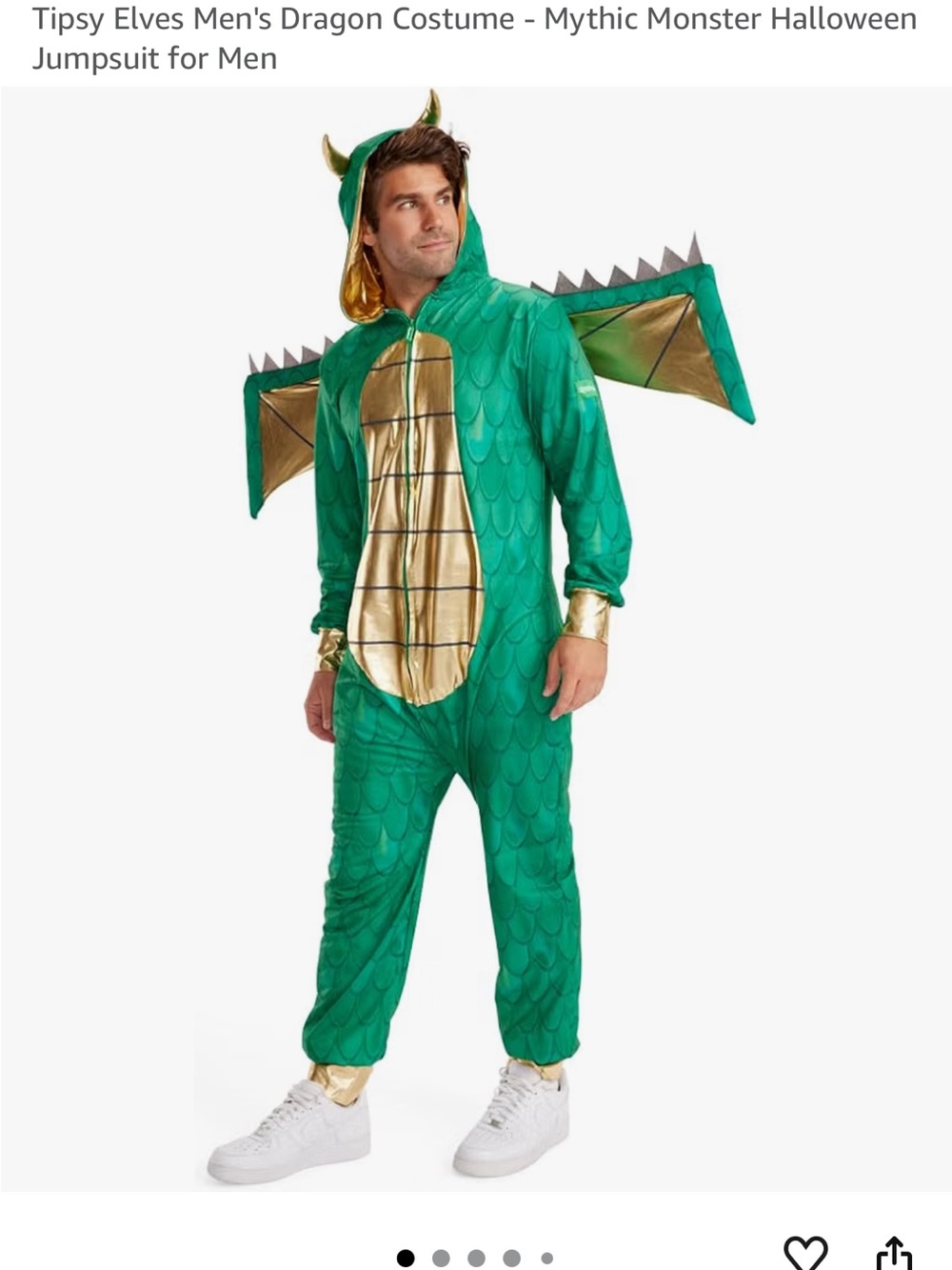 Tipsy Elves Green and Gold Dragon Jumpsuit Costume